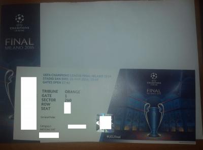 2016 Champions League Final entradas , mejores lugares ,